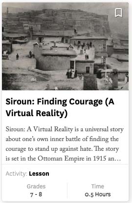 Middle school teacher Liza Manoyan translated “Siroun: Finding Courage” into Western Armenian:“Some of the students hadn’t ever heard about their parents or grandparents doing something courageous. So it was an opportunity for them to find out new things about their own families.”