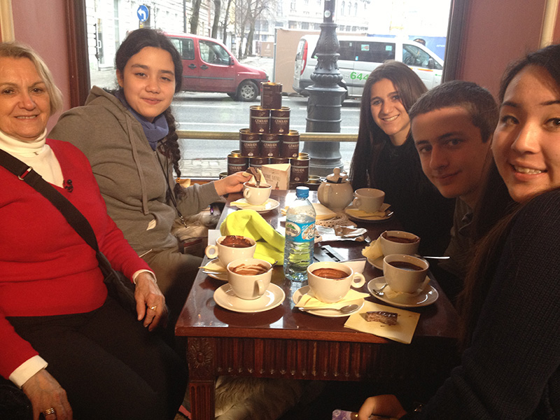 One of our classes was at the famous E Wedel chocolate shop in Warsaw, Poland